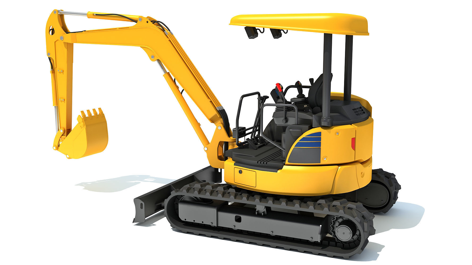 Mini Small Tracked Excavator 3D model_2