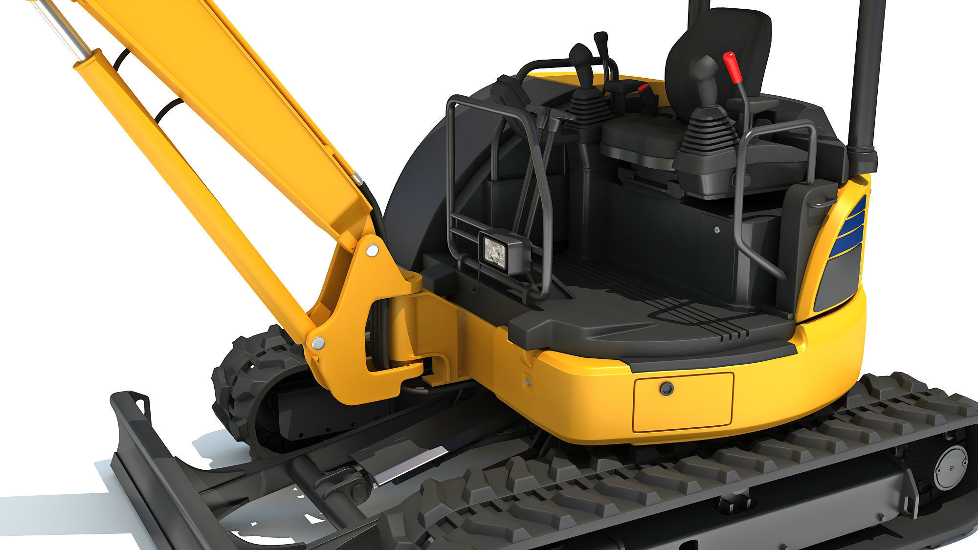 Mini Small Tracked Excavator 3D model_12
