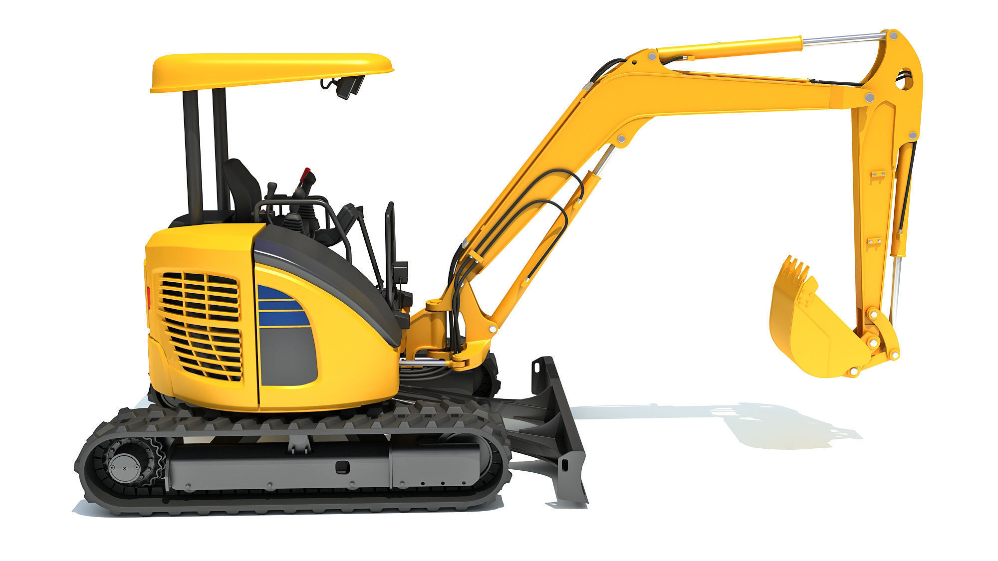 Mini Small Tracked Excavator 3D model_6