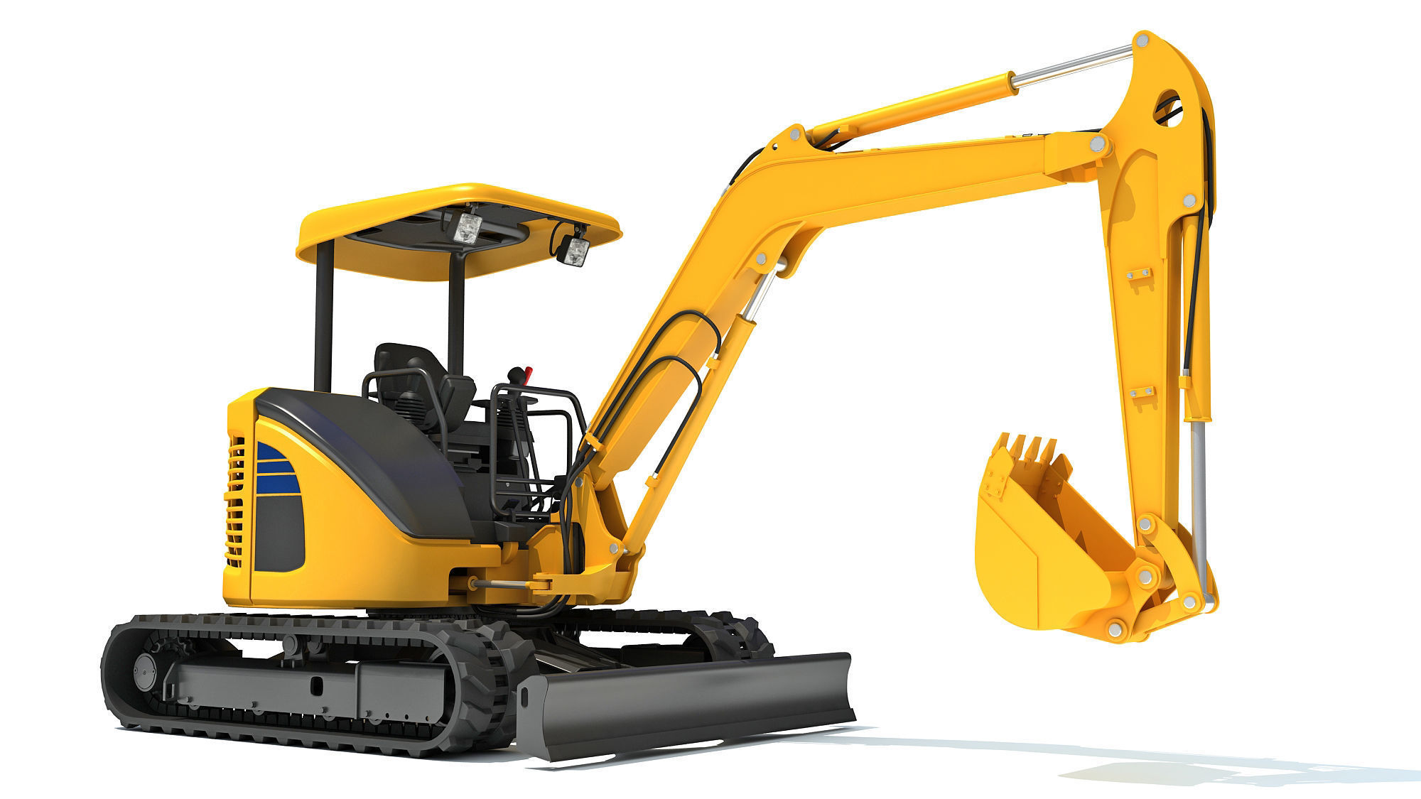 Mini Small Tracked Excavator 3D model_7