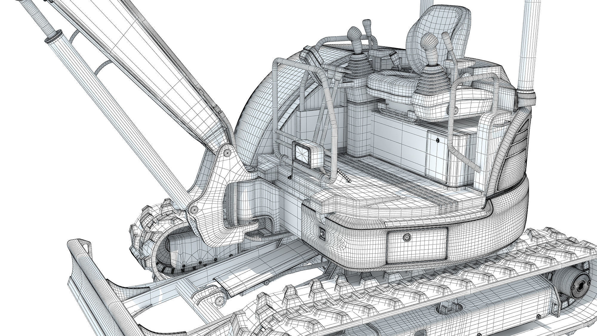 Mini Small Tracked Excavator 3D model_16
