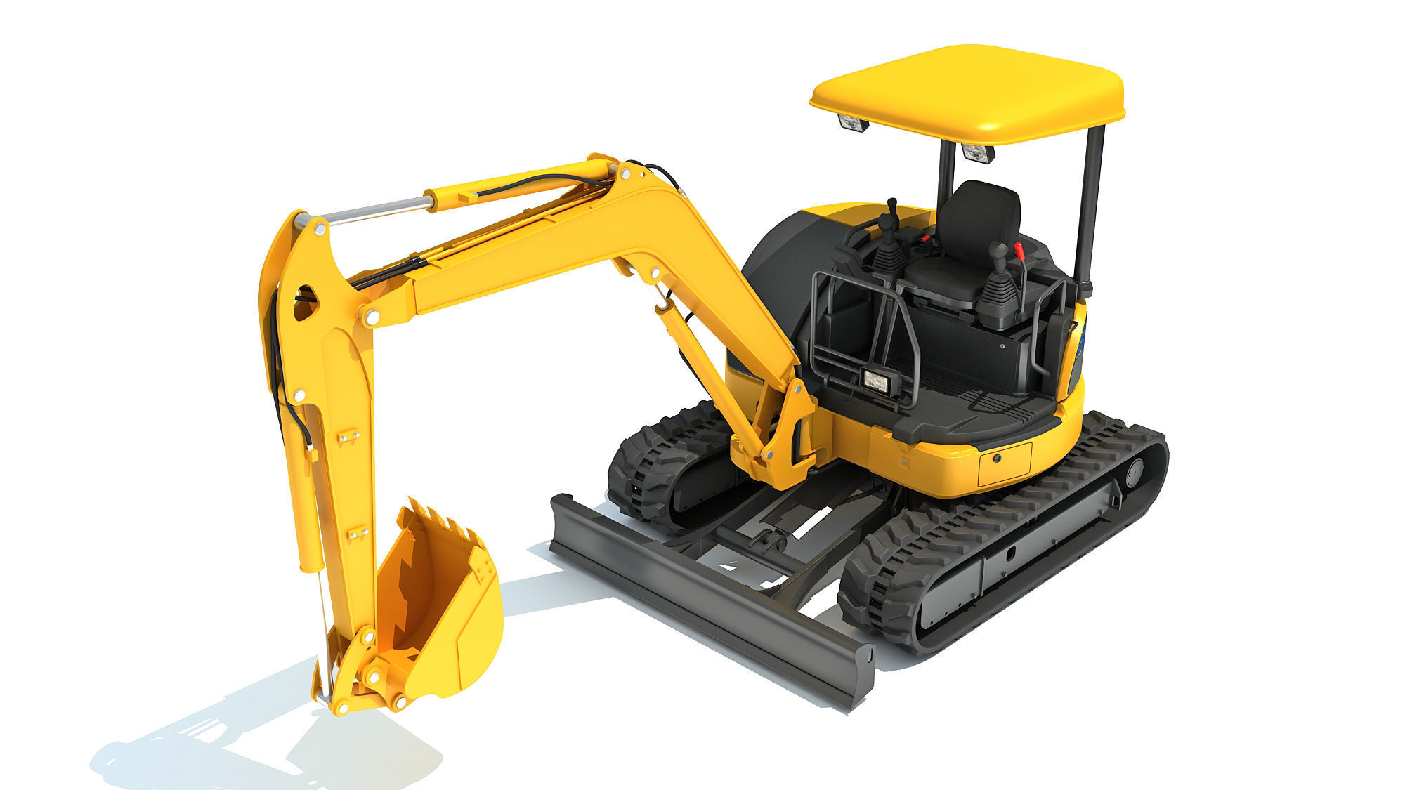 Mini Small Tracked Excavator 3D model_10