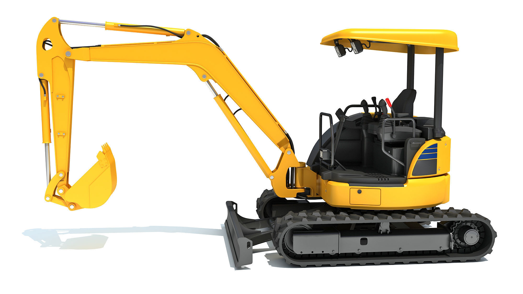 Mini Small Tracked Excavator 3D model_8