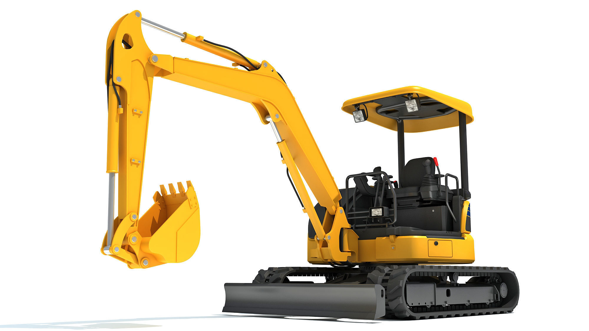 Mini Small Tracked Excavator 3D model_11