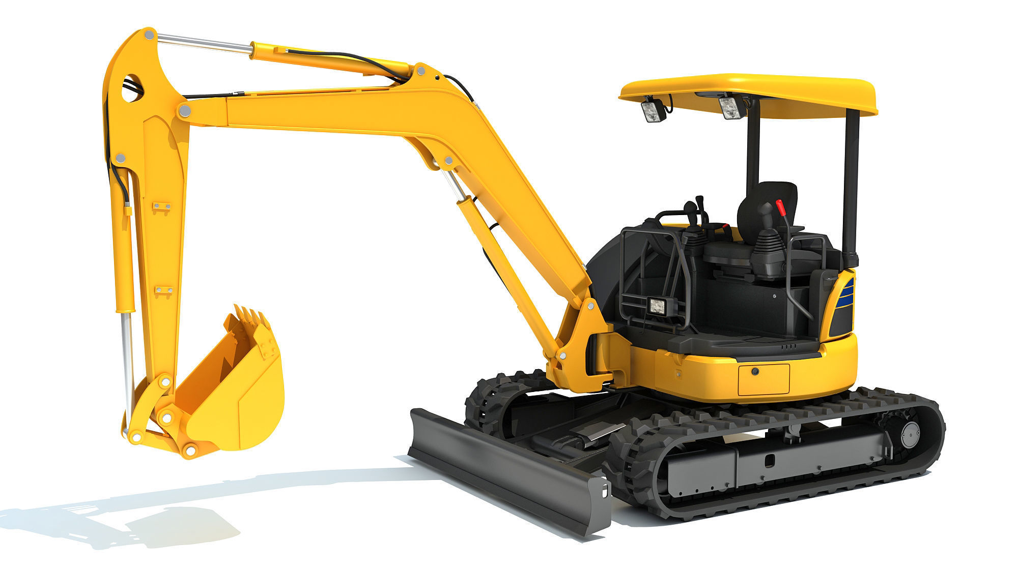 Mini Small Tracked Excavator 3D model_1