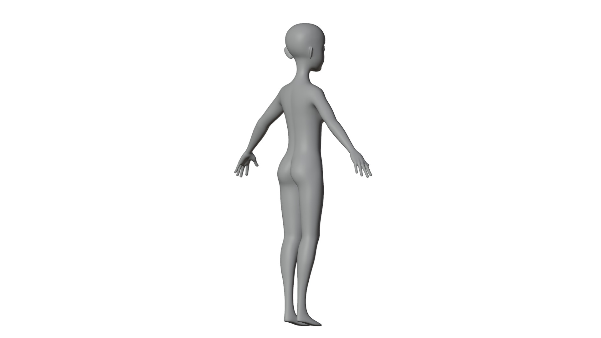 Stylized Female Base Mesh 3D model_18