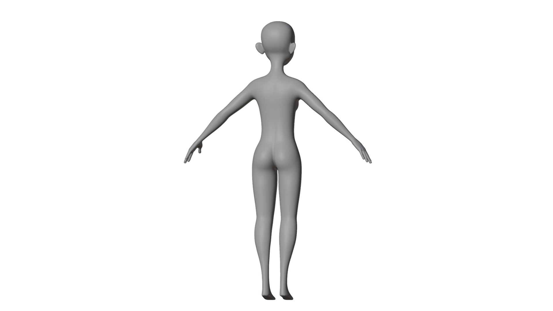 Stylized Female Base Mesh 3D model_16