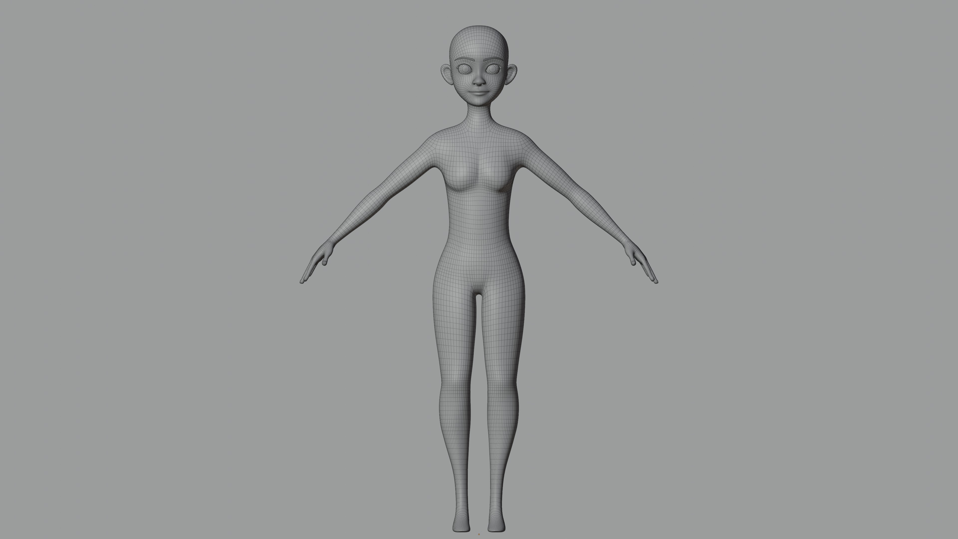 Stylized Female Base Mesh 3D model_33