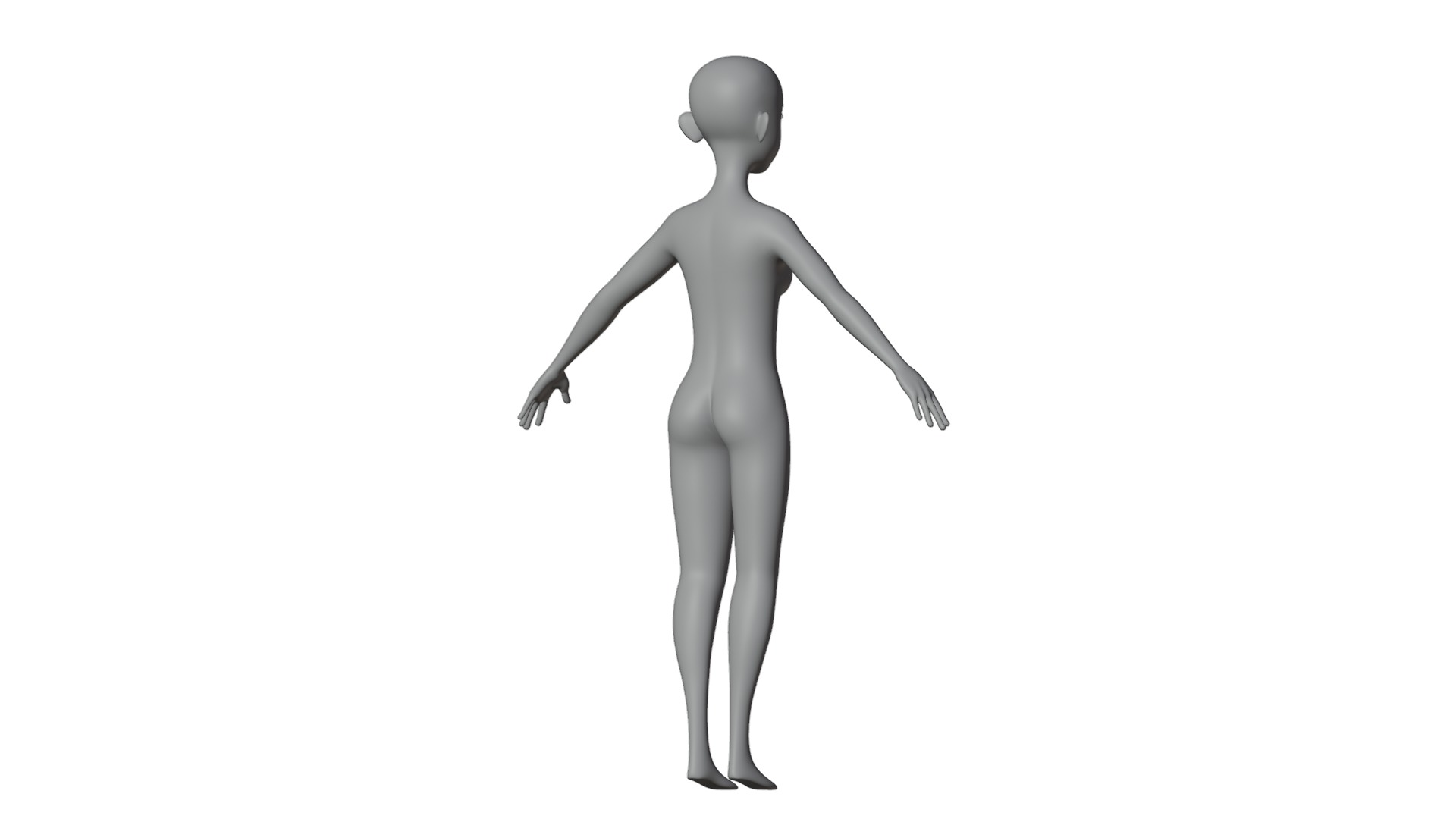 Stylized Female Base Mesh 3D model_17