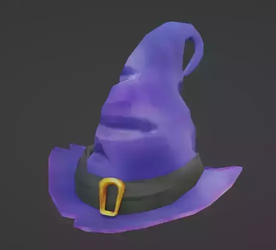 Wizard Hat Stylized Hand Painted Low poly