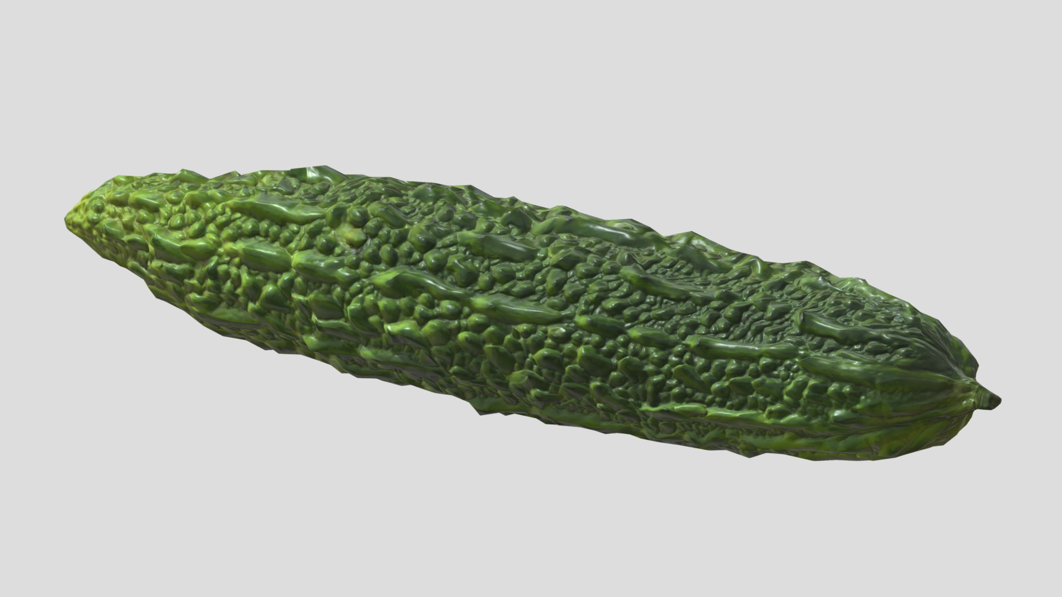 Bitter Gourd Low Poly Low-poly 3D model_4