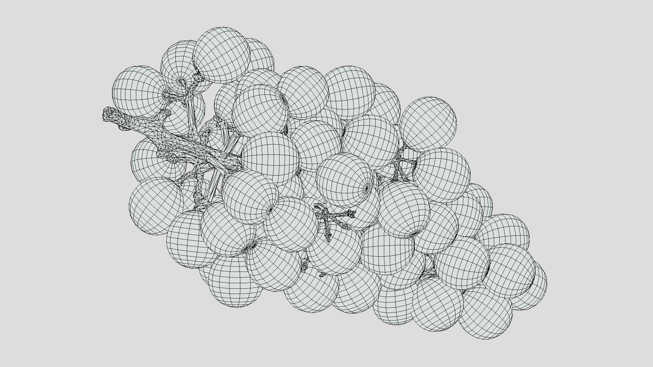 Black Grape Low Poly Low-poly 3D model_9