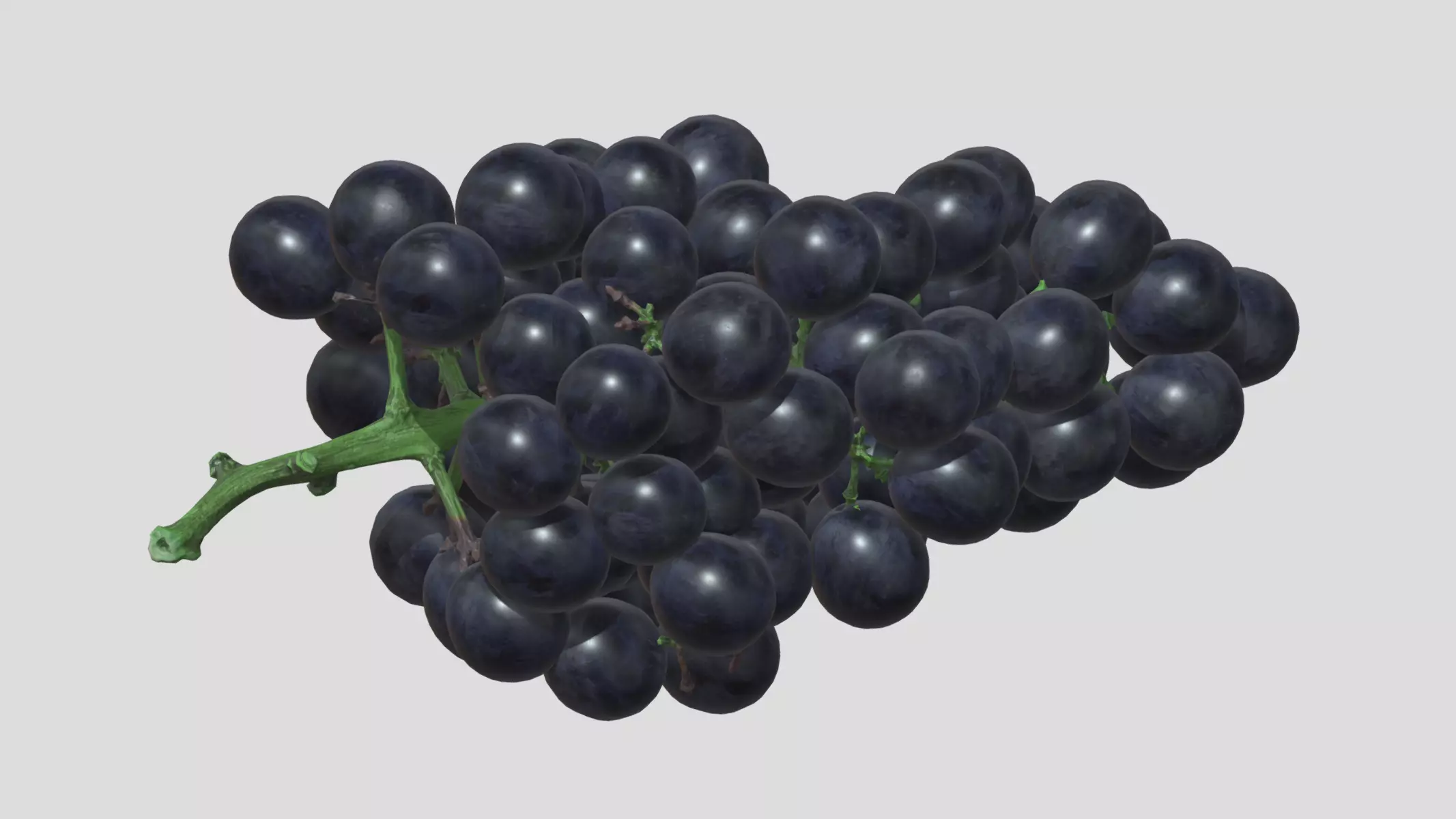 Black Grape Low Poly Low-poly 3D model_0