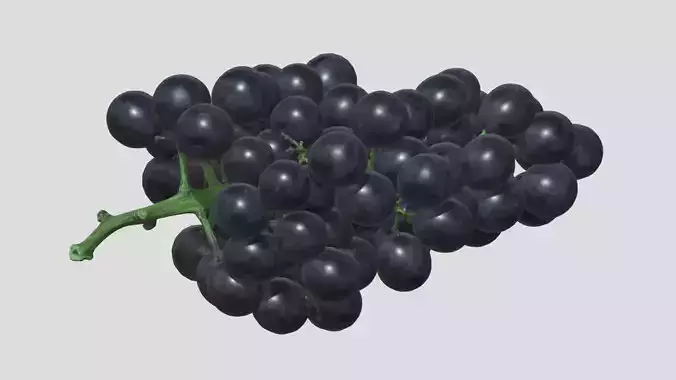 Black Grape Low Poly Low-poly 3D model