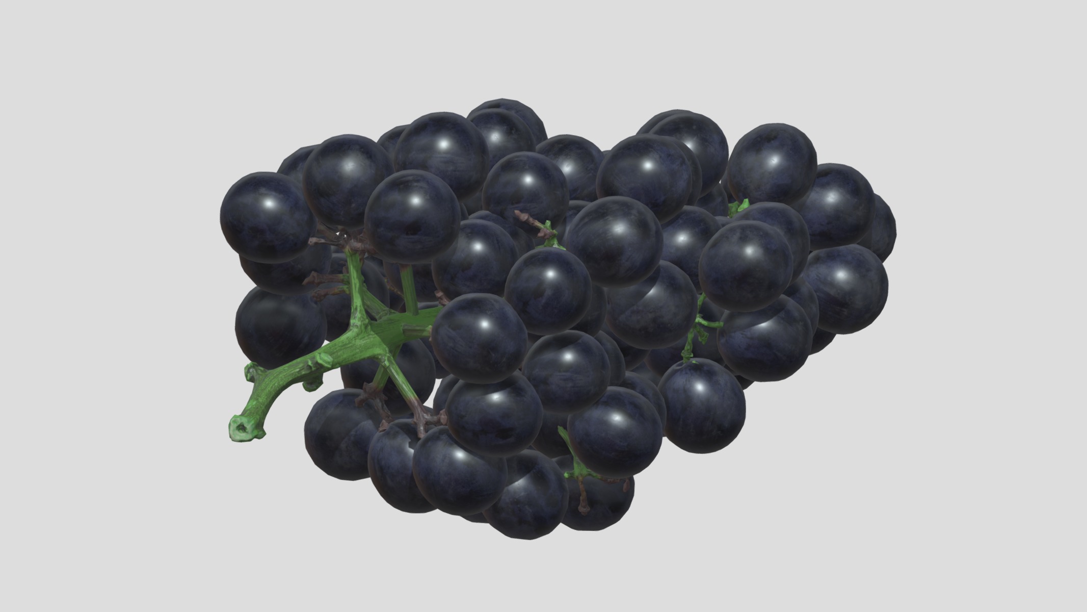 Black Grape Low Poly Low-poly 3D model_2