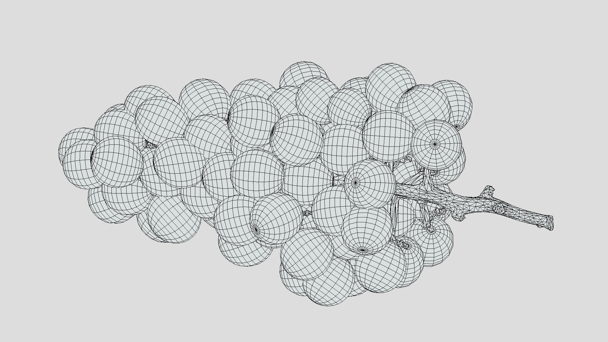 Black Grape Low Poly Low-poly 3D model_7