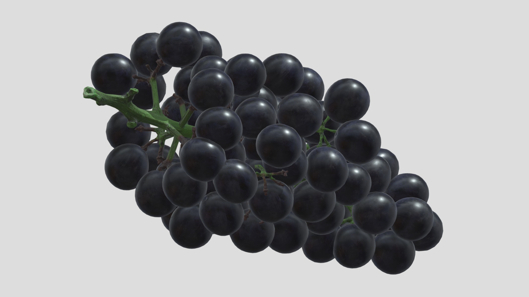 Black Grape Low Poly Low-poly 3D model_8