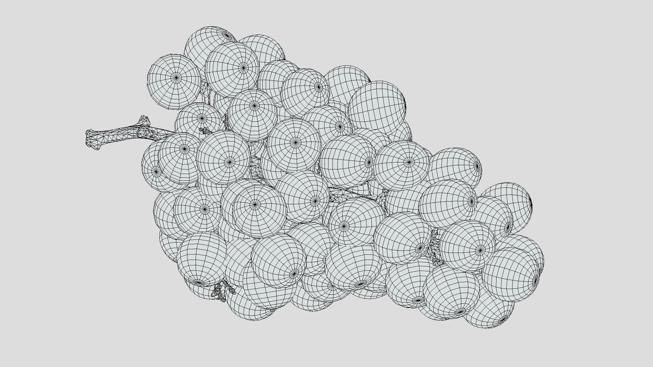 Black Grape Low Poly Low-poly 3D model_5