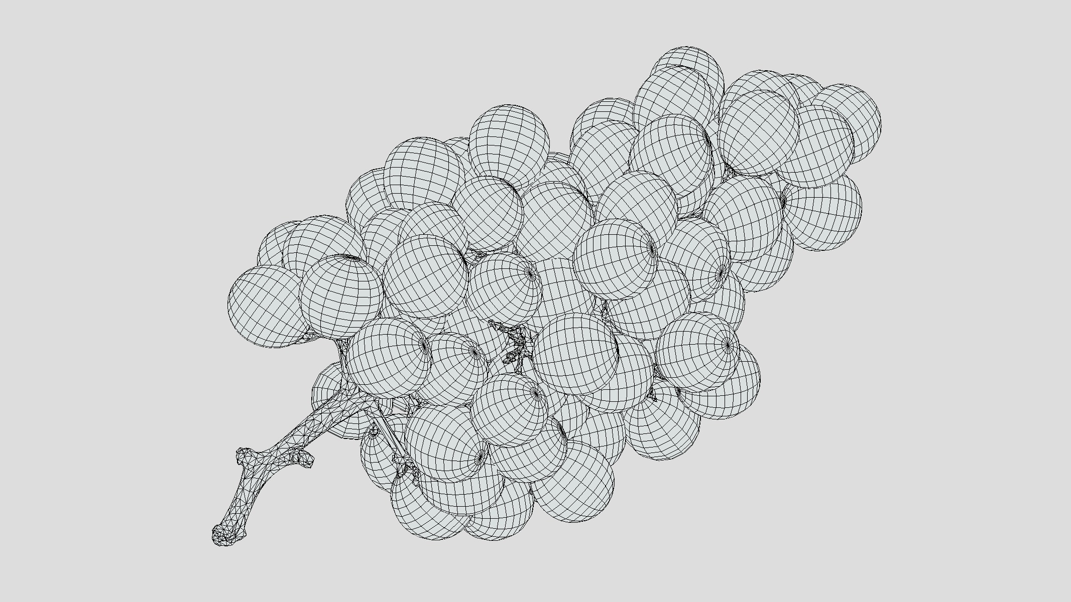 Black Grape Low Poly Low-poly 3D model_10