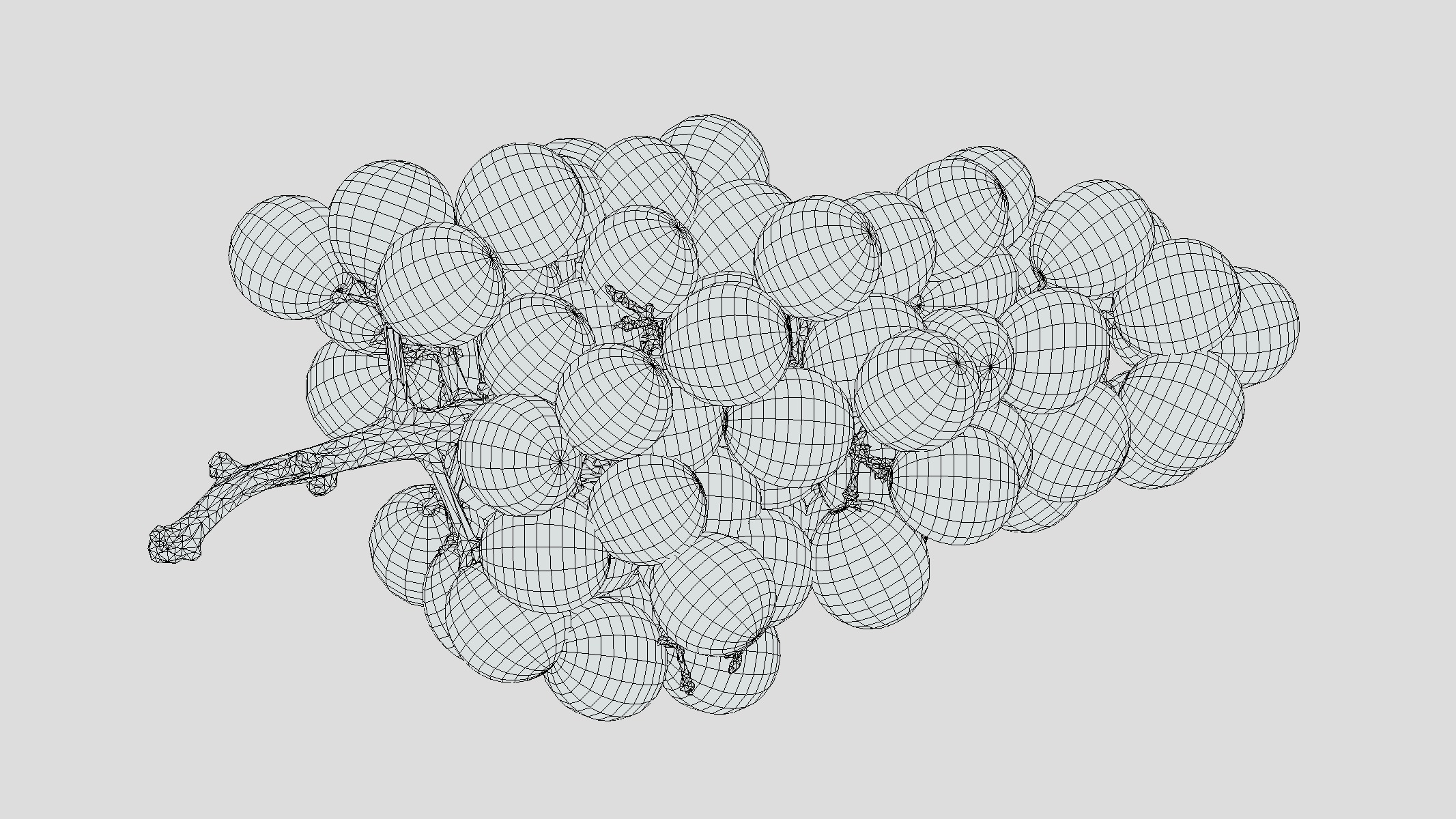 Black Grape Low Poly Low-poly 3D model_1