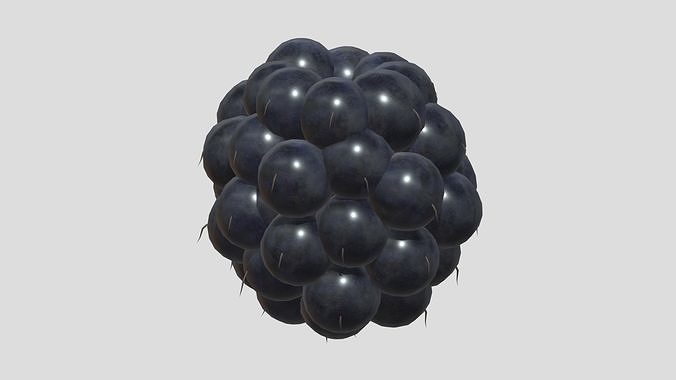 Blackberry Fruit Low Poly Low-poly 3D model