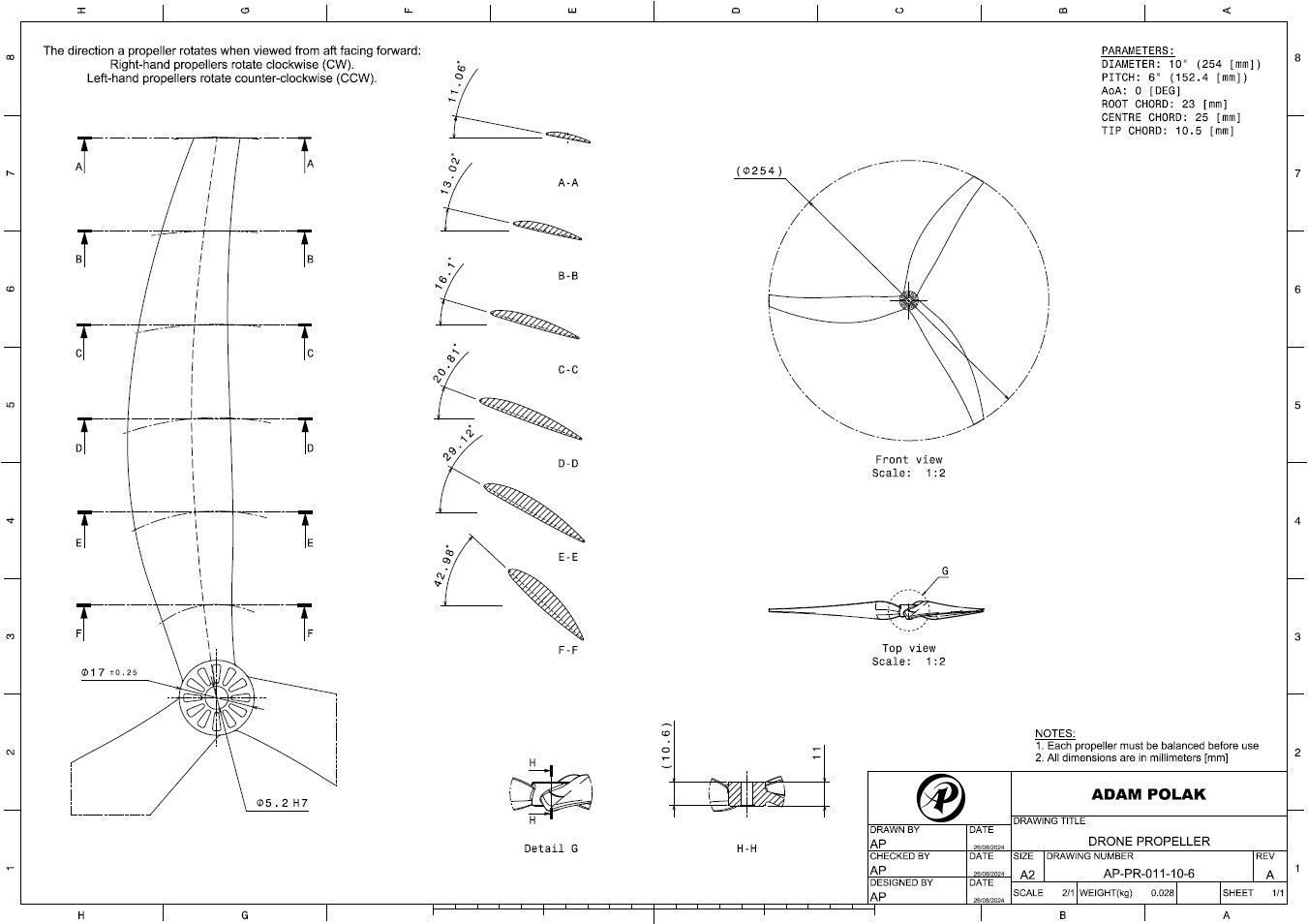 Set of Propellers AP-PR-011-10-6 3D print model_1