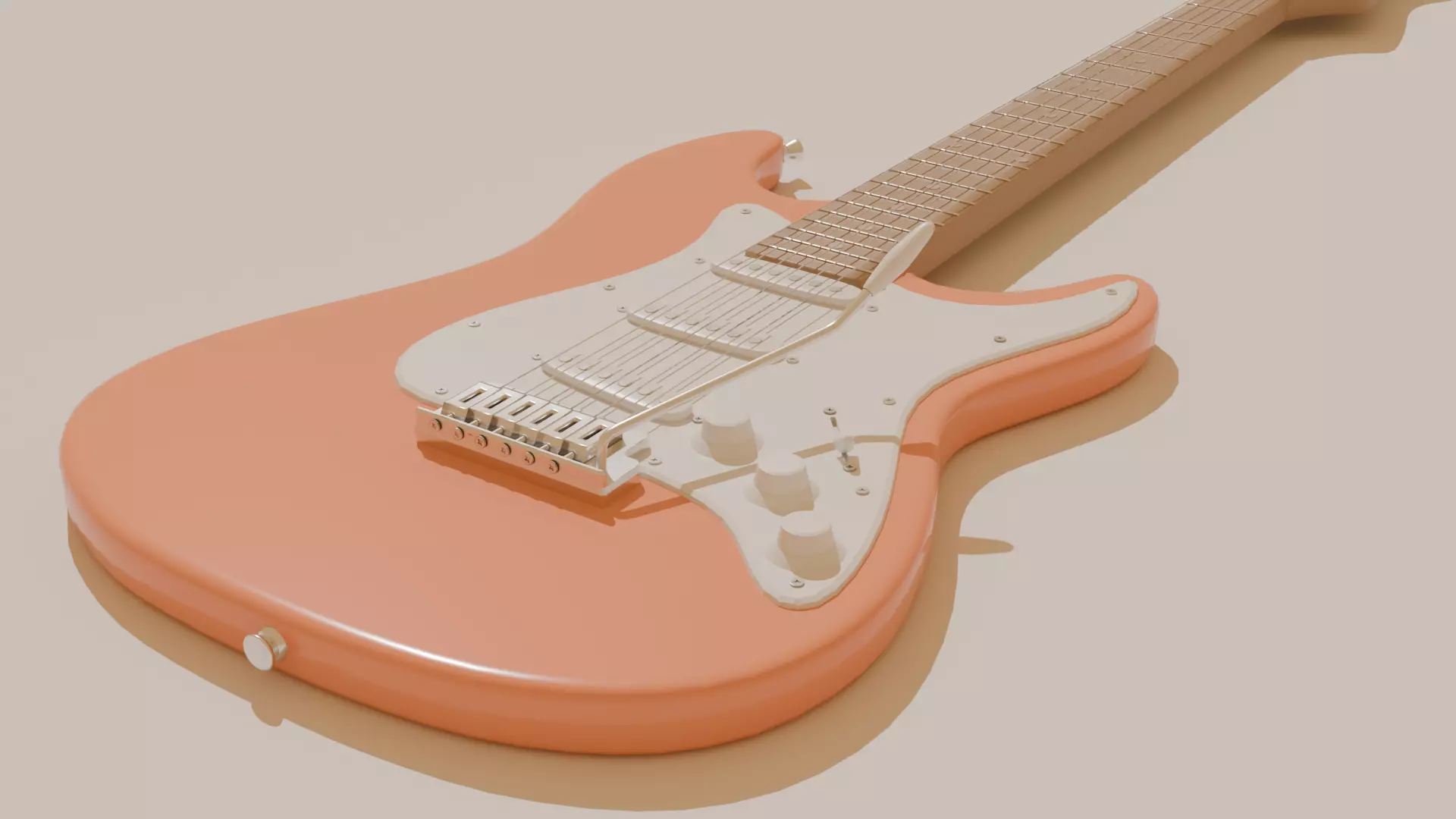 Pastel Electric Guitar Free 3D model