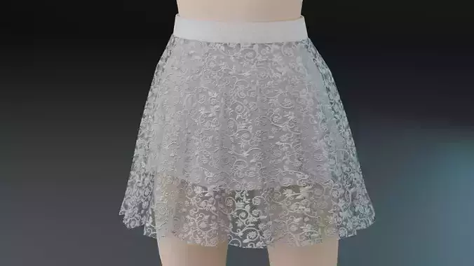 High-Quality Embroidery Skirt 3D Model