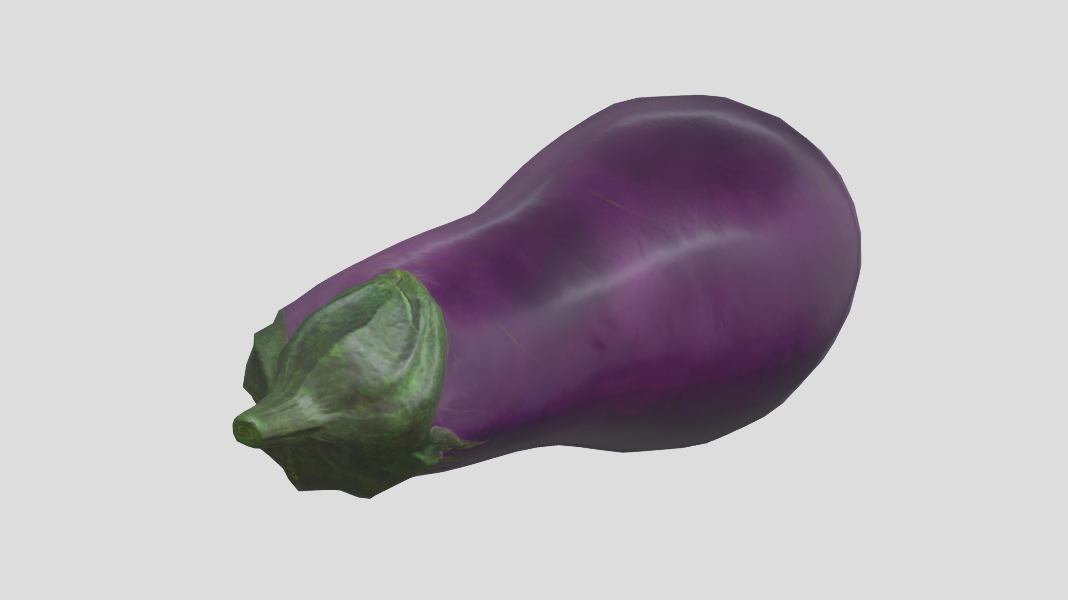Brinjal Low Poly Low-poly 3D model_2