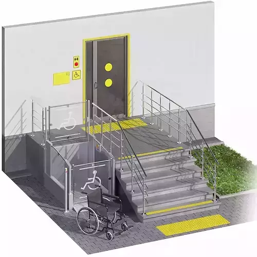 Accessible environment for people with limited mobility Low-poly 3D model