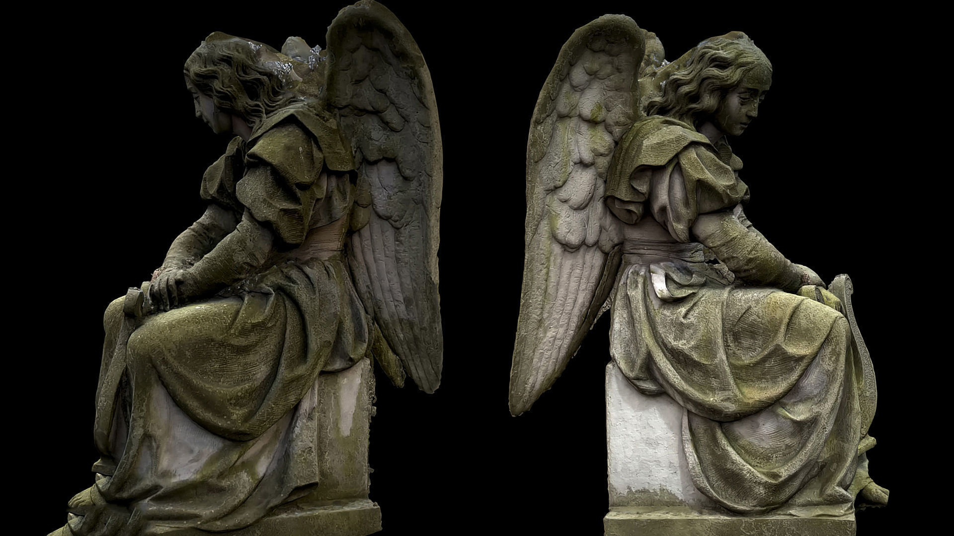 cemetery angel graveyard monument photogrammetry Low-poly 3D model_1