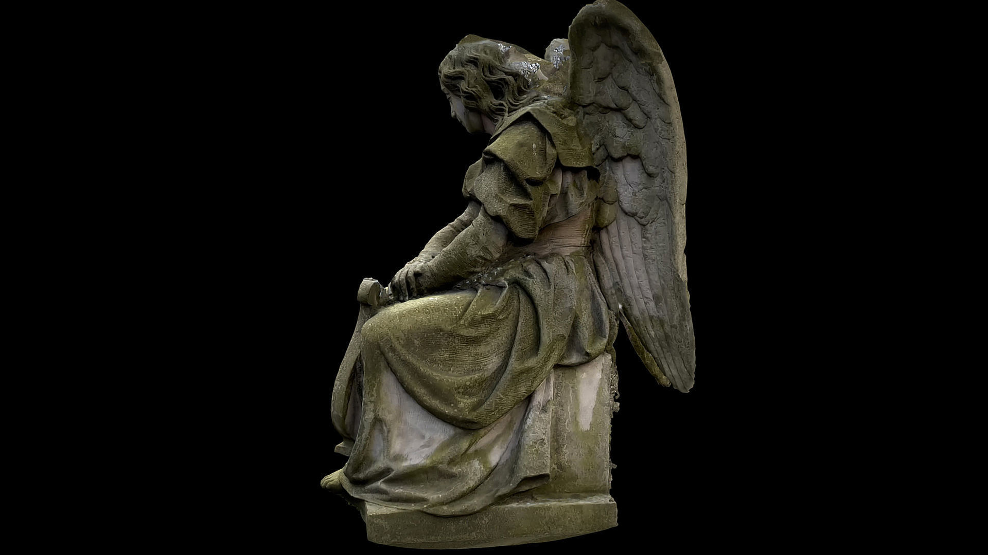 cemetery angel graveyard monument photogrammetry Low-poly 3D model_3