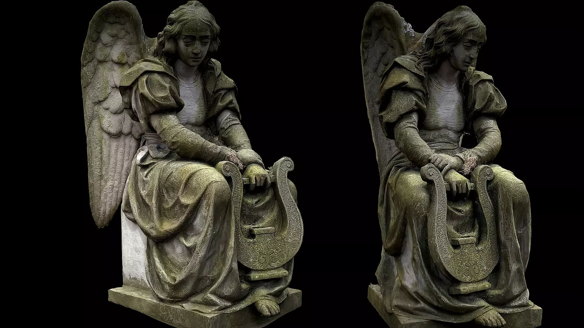 cemetery angel graveyard monument photogrammetry Low-poly 3D model_0