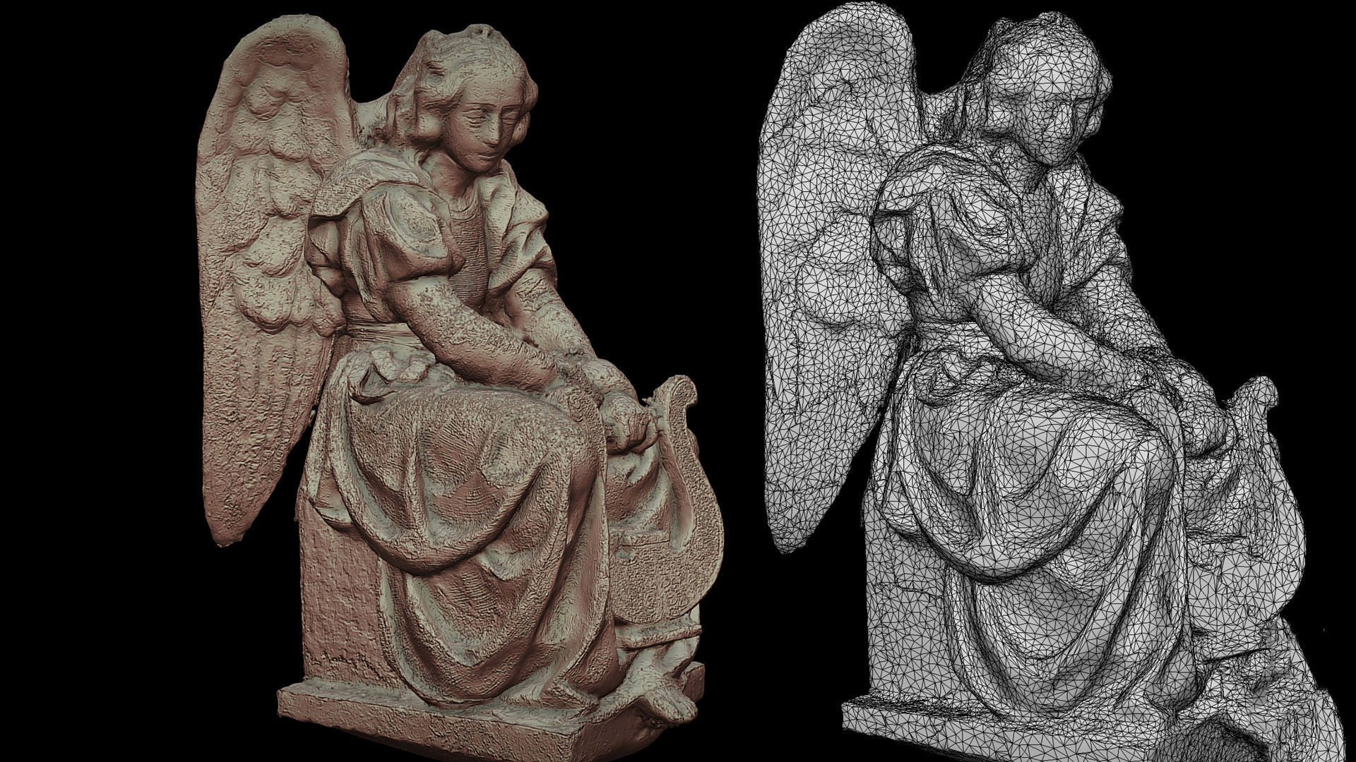 cemetery angel graveyard monument photogrammetry Low-poly 3D model_4