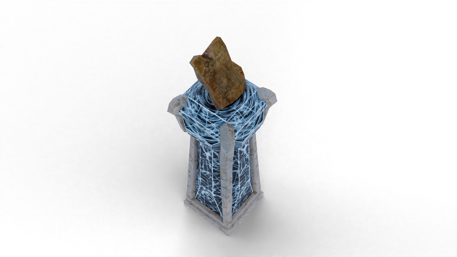 pedestal stone Low-poly 3D model_5
