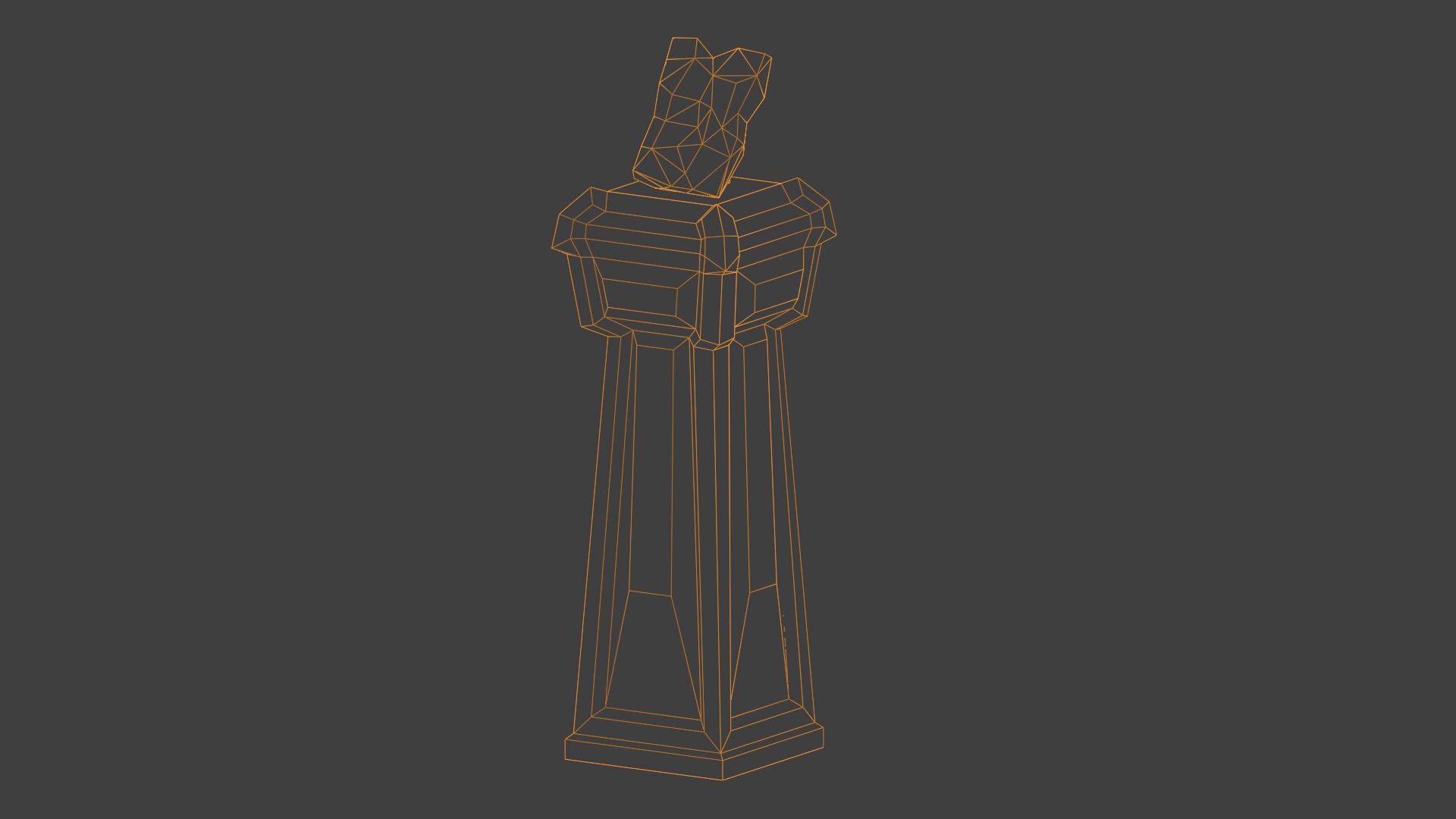 pedestal stone Low-poly 3D model_8