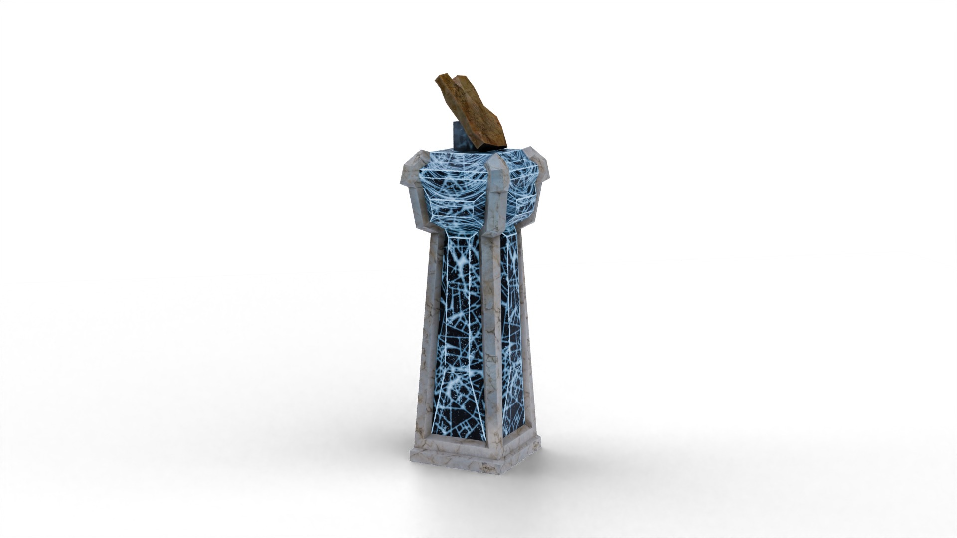 pedestal stone Low-poly 3D model_4