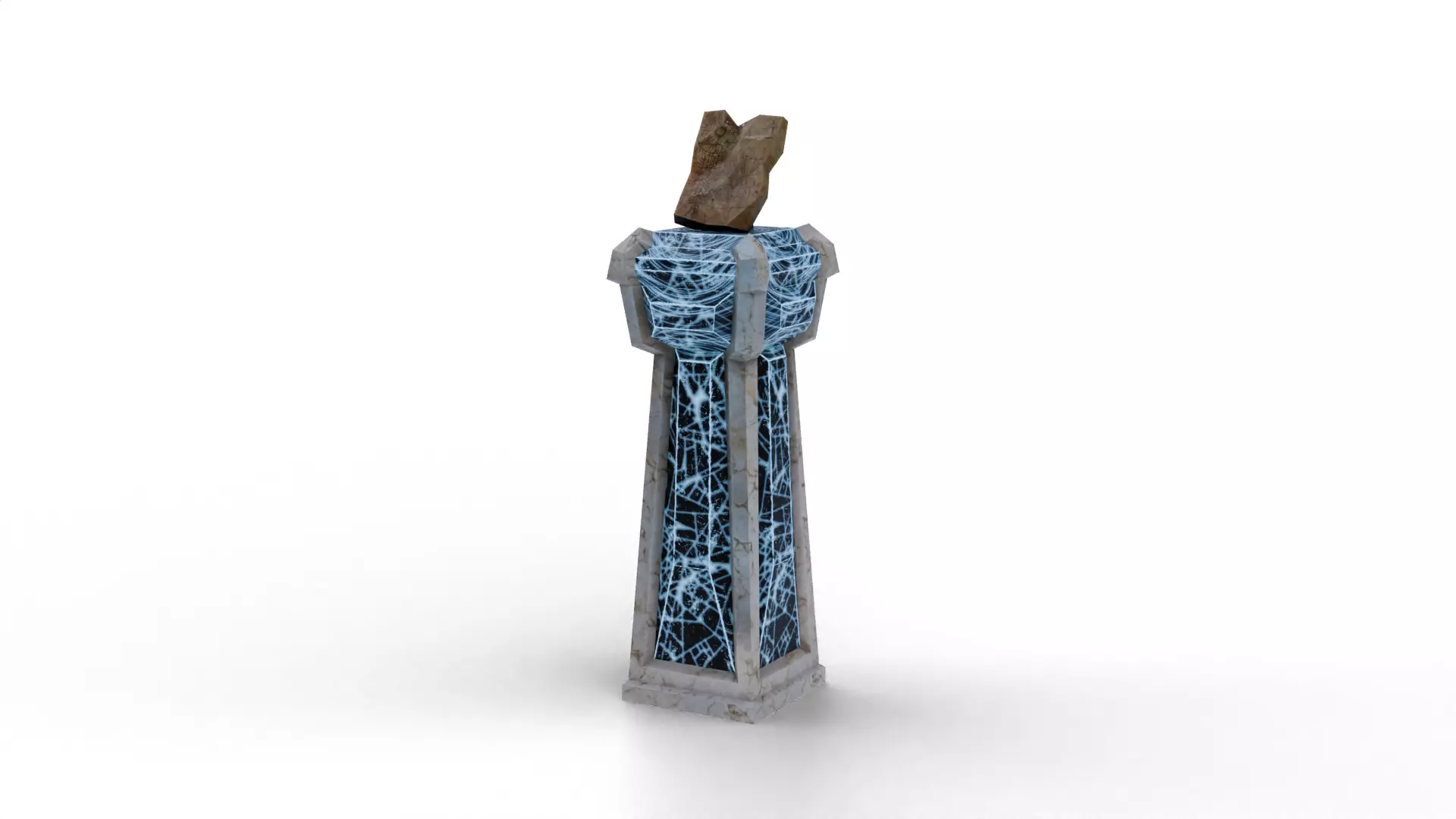 pedestal stone Low-poly 3D model_0