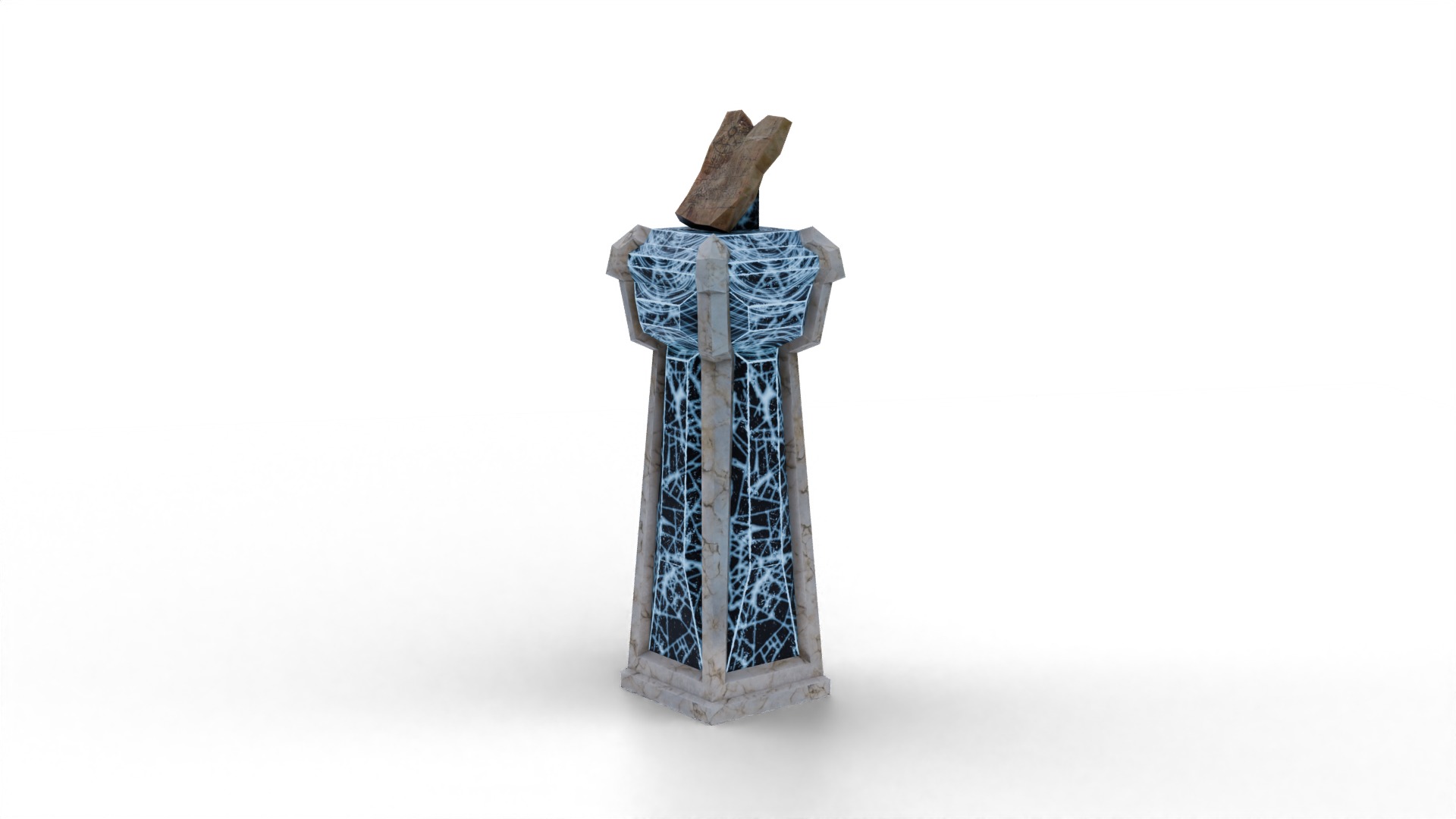 pedestal stone Low-poly 3D model_2