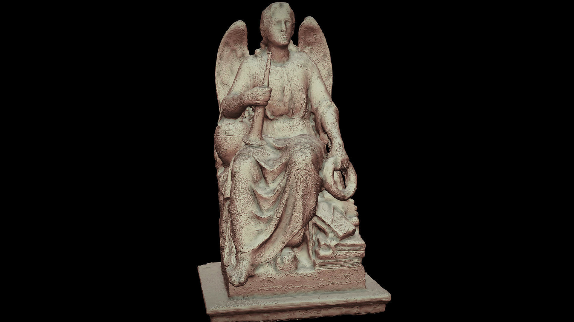 graveyard angel tombstone moss photogrammetry  Low-poly 3D model_6