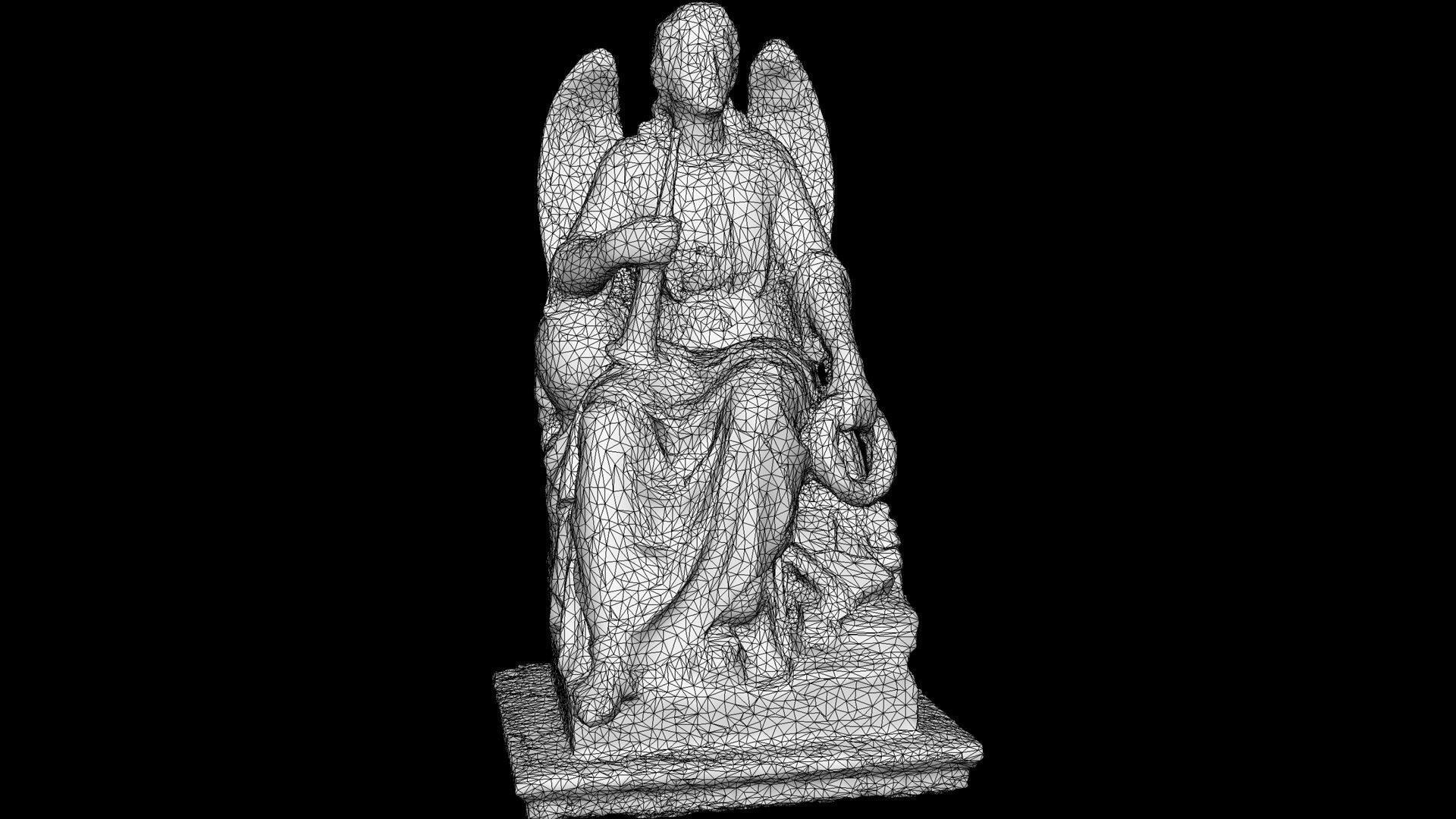 graveyard angel tombstone moss photogrammetry  Low-poly 3D model_7
