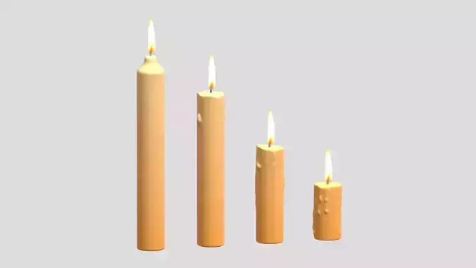 Candles Pack Low Poly Low-poly 3D model