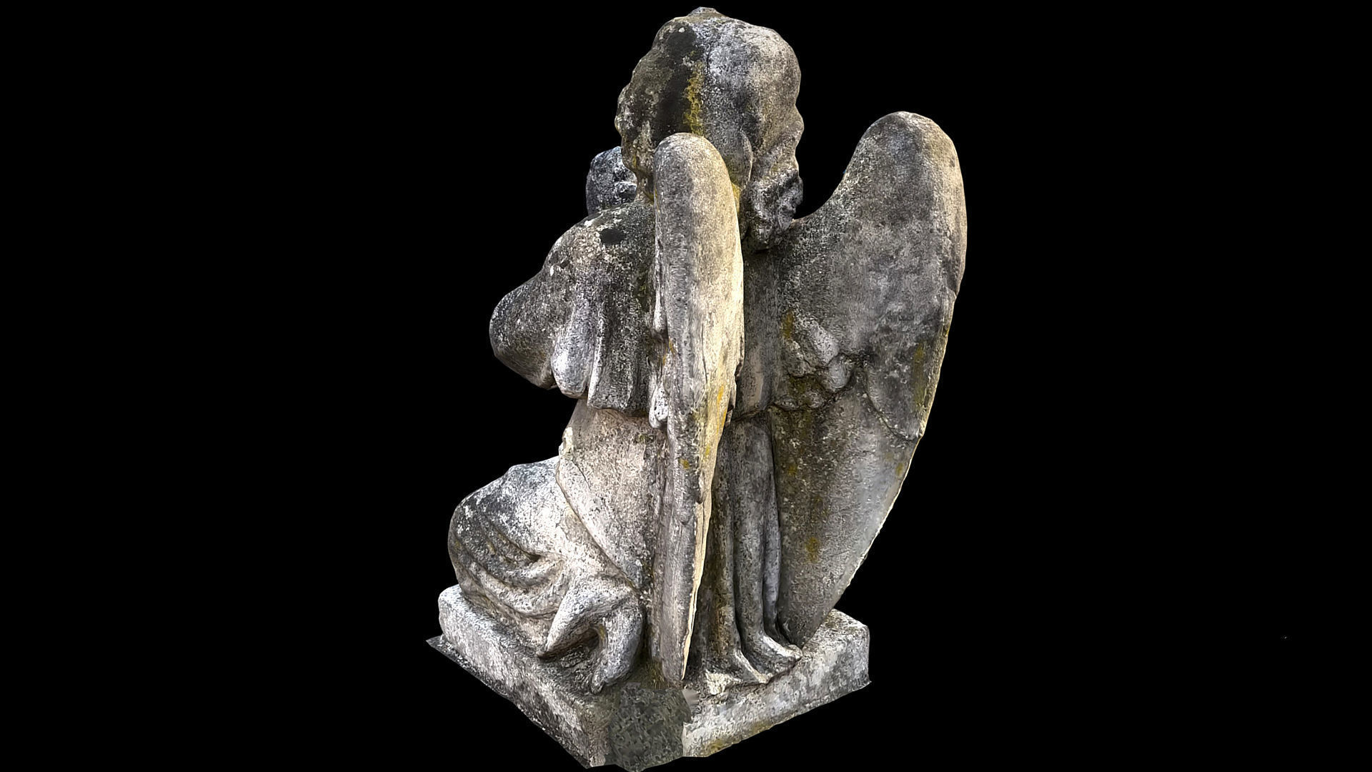 graveyard angel tombstone sculpt photogrammetry Low-poly 3D model_3