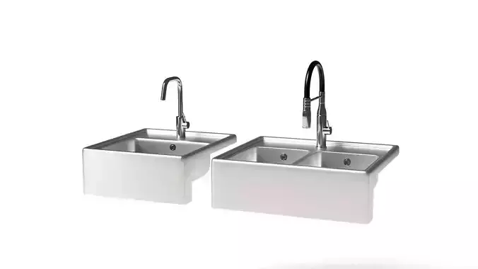 A modern kitchen sink 3D model