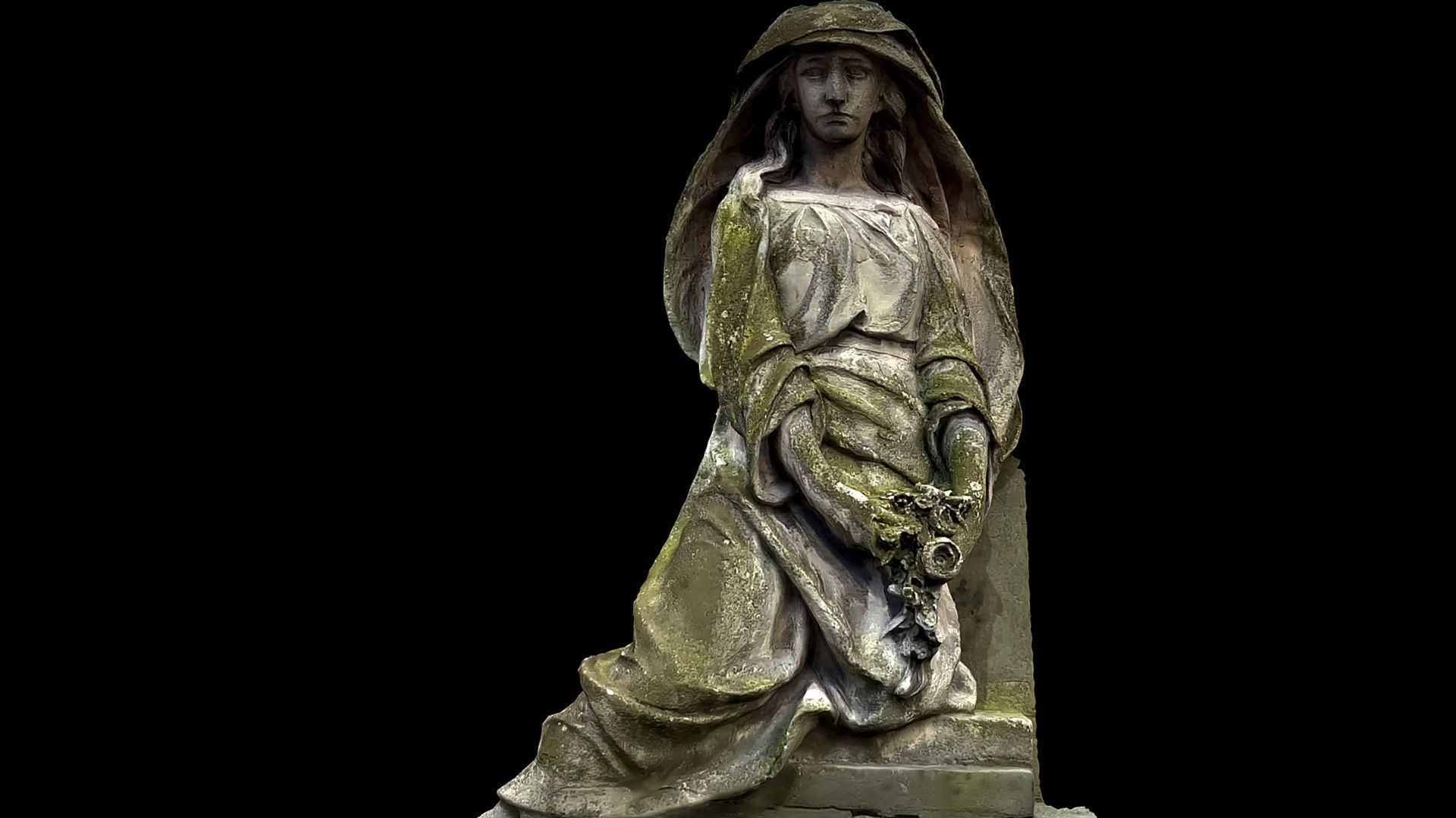 monument art woman sculpture front part photogrammetry Low-poly 3D model_1