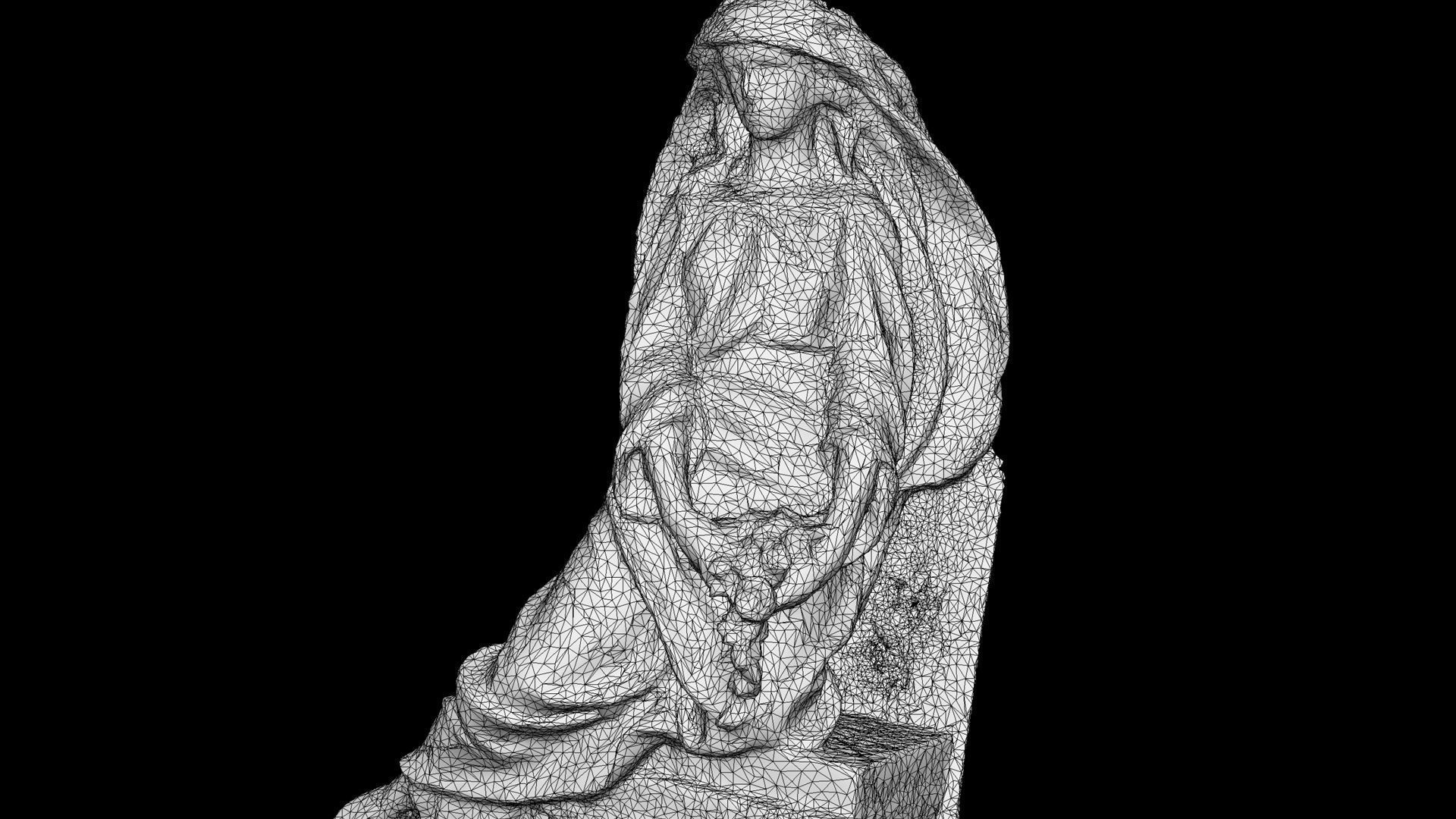 monument art woman sculpture front part photogrammetry Low-poly 3D model_5