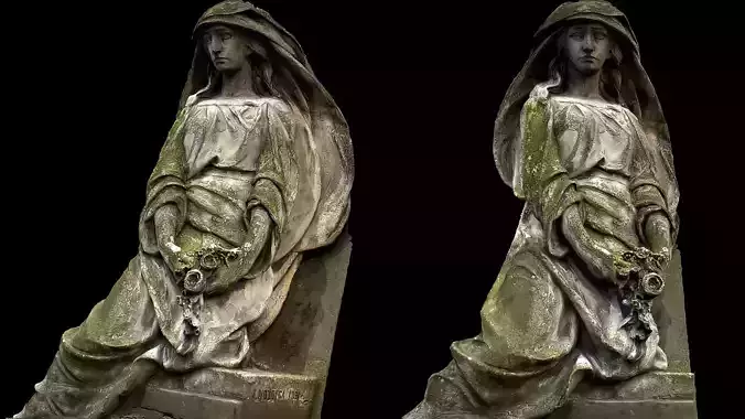 monument art woman sculpture front part photogrammetry