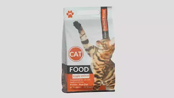 Cat Food Pack Low Poly Low-poly 3D model