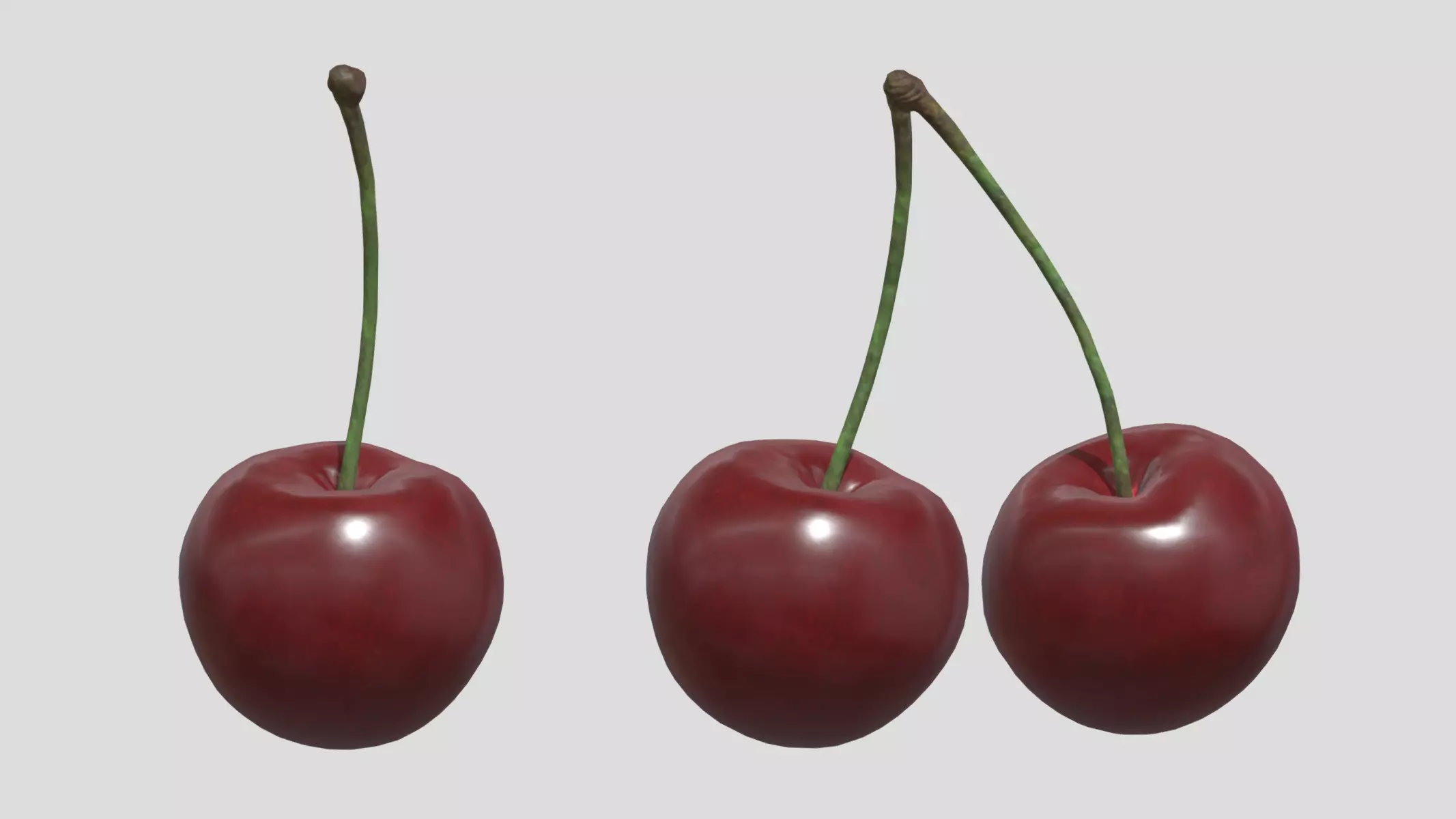 Cherry 01 Low Poly Low-poly 3D model