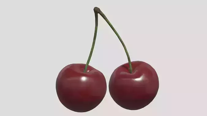 Cherry 02 Low Poly Low-poly 3D model